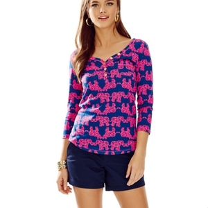 XS Lilly Pulitzer Pack Your Trunk 3/4 sleeve shirt